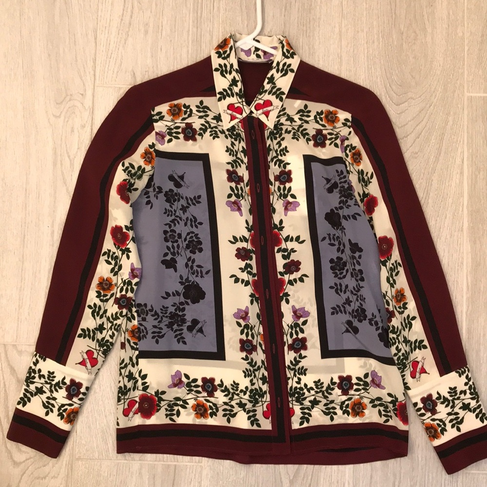 Sandro Floral Button Down Shirt